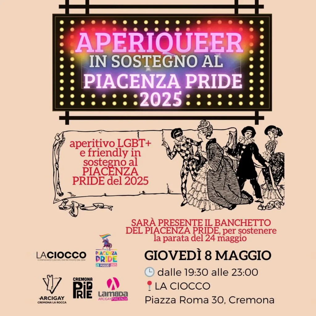 Aperiqueer in sostegno al Piacenza Pride 2025 - 8 maggio