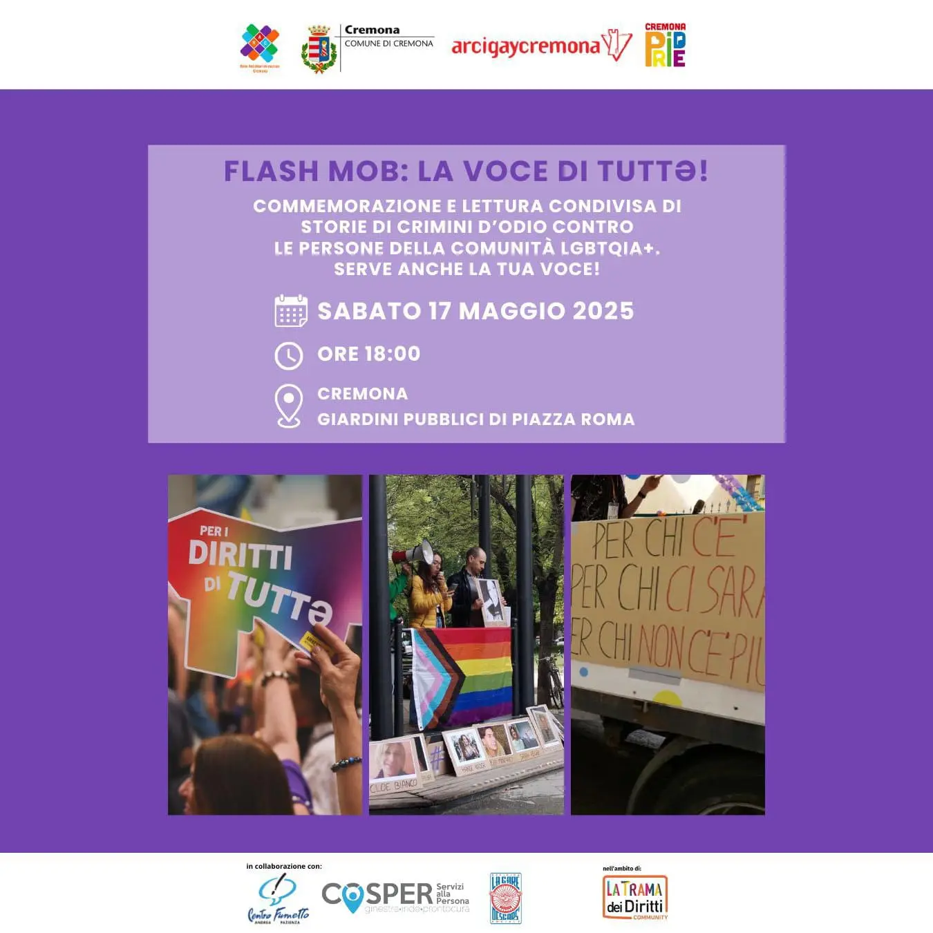 Giornata Internazionele contro l'omotransfobia - 17 maggio 2025