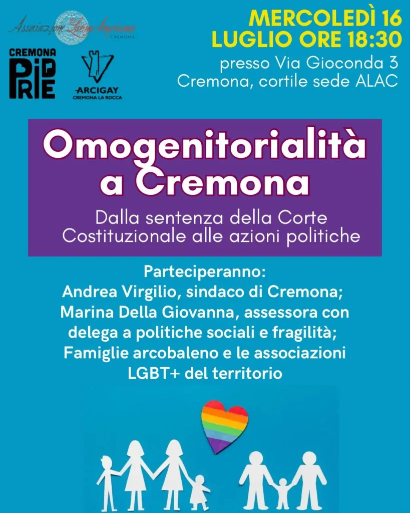 Omogenitorialita a Cremona - 16 luglio 2025